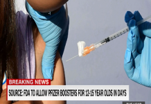 FDA Expected To Allow Pfizer Boosters For 12-15 Year Olds In The Coming Days