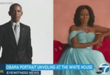 Official Portraits Of Barack, Michelle Obama Unveiled At White House Ceremony