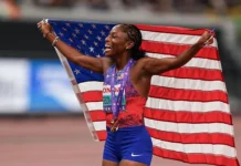 American Melissa Jefferson-Wooden Wins World Title In Women’s 100m And Sets Championship Record